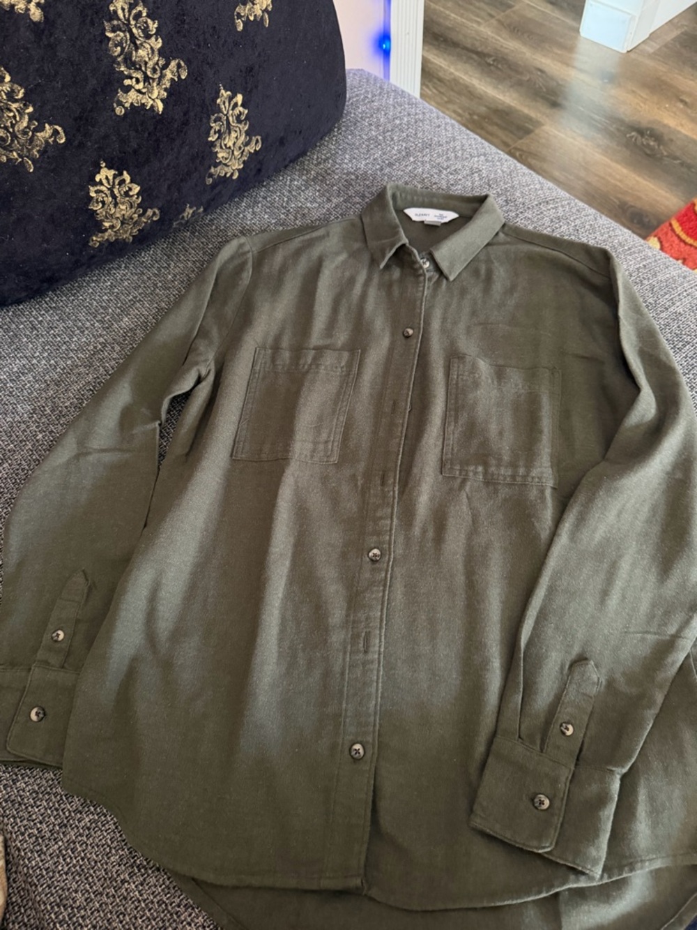 Old Navy Olive Green Lightweight Button-Up Shirt Jacket